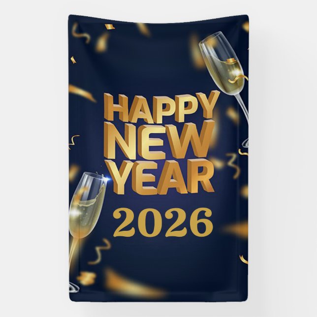 Happy New Year 2026 Banner (Vertical)