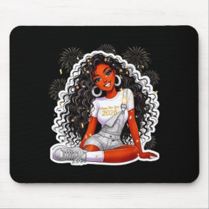 Happy New Year 2026 Black Girl Magic Melanin Mouse Pad