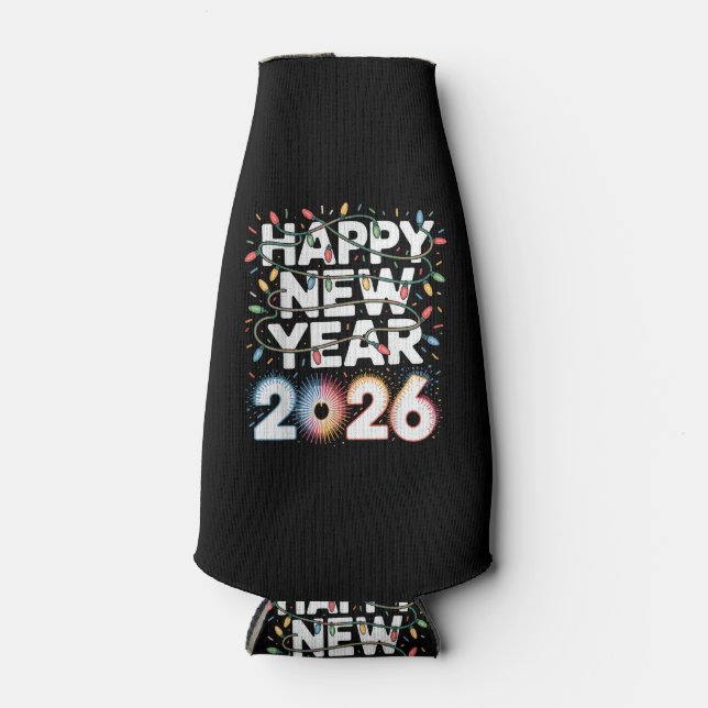 Happy New Year 2026 Bottle Cooler (Front)