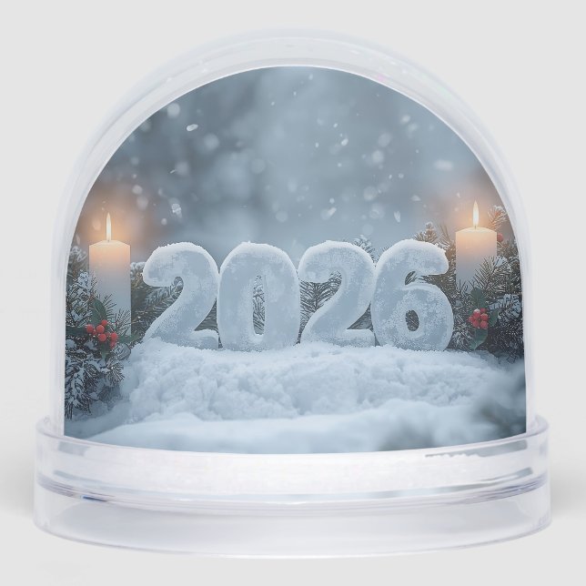 happy new year 2026 candle glow  snowglobe (Front)