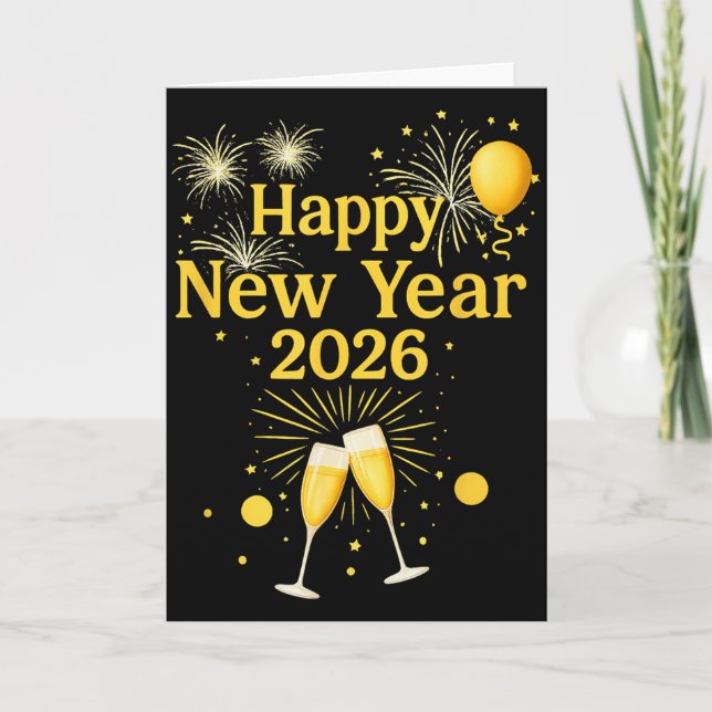 Happy New Year 2026  Card (Front)