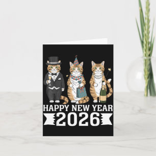 Happy New Year 2026 Cat Lovers Festive Party Celeb Card