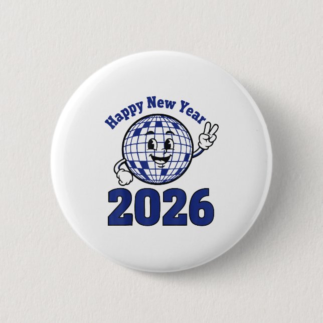 Happy New Year 2026 Celebration Design  6 Cm Round Badge (Front)