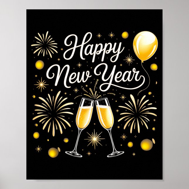 Happy New Year 2026 Celebration Design With Champa Poster (Front)