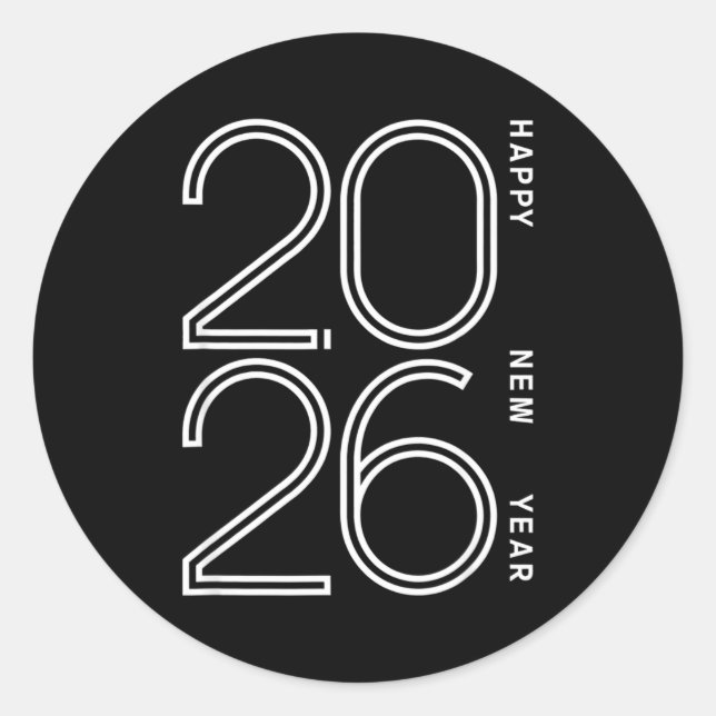 Happy New Year 2026 Celebration Eve Party Men Wome Classic Round Sticker (Front)