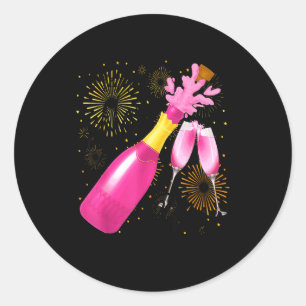 Happy New Year 2026 Champagne Happy New Years Eve  Classic Round Sticker