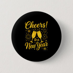 Happy New Year 2026 Cheers To A New Year Fireworks 6 Cm Round Badge