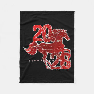 Happy New Year 2026 Chinese New Year 2026 Year Of  Fleece Blanket