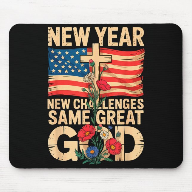 Happy New Year 2026 Christian Challenges Same Grea Mouse Pad (Front)
