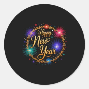 Happy New Year 2026 Classic Round Sticker
