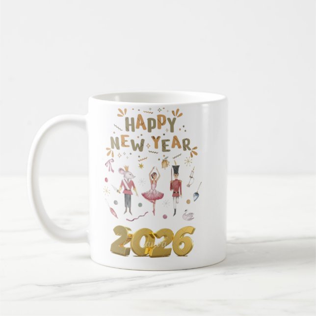 happy new year 2026 coffee mug (Left)