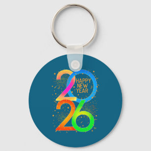 Happy New Year 2026 Color P New Year Eve's Men Wom Key Ring