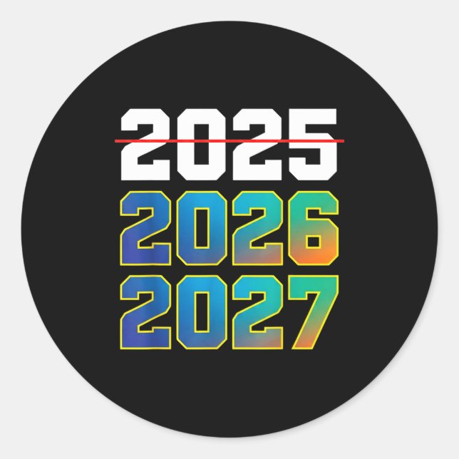 Happy New Year 2026 Coming Soon 2027 Funny 67 Meme Classic Round Sticker (Front)
