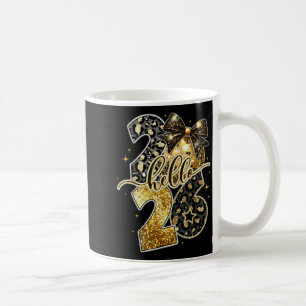 Happy New Year 2026 Coquette Bow Golden Family Mat Coffee Mug