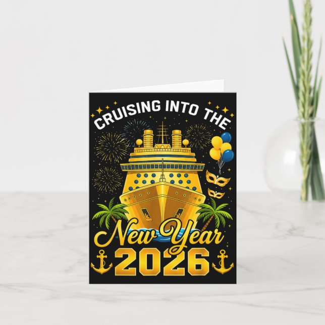 Happy New Year 2026 Cruising Into The New Year 202 Card (Front)