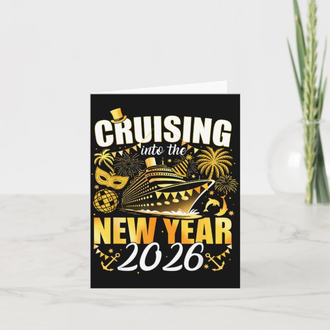 Happy New Year 2026 Cruising Into The New Year 202 Card (Front)