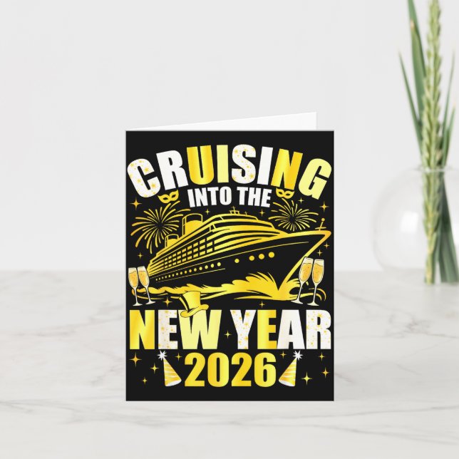 Happy New Year 2026 Cruising Into The New Year 202 Card (Front)