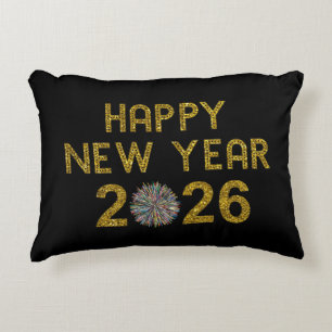 Happy New Year 2026 Decorative Cushion