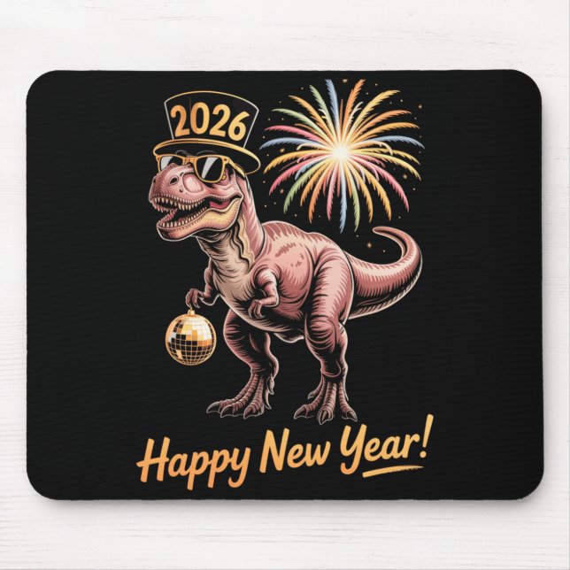 Happy New Year 2026 Dinosaur Funny Dino Tee For Ad Mouse Pad (Front)