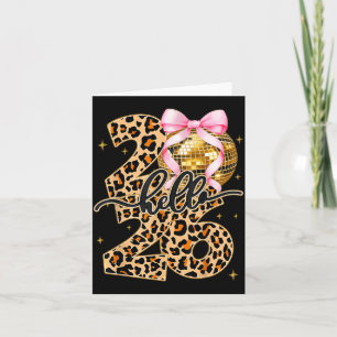 Happy New Year 2026 Disco Ball Bow New Year's Eve Card