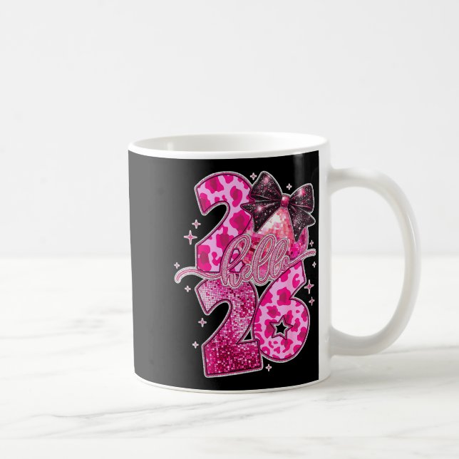 Happy New Year 2026 Disco Ball Bow New Year's Eve  Coffee Mug (Right)