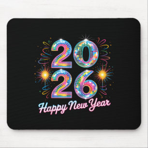 Happy New Year 2026 Disco Ball Retro Family Matchi Mouse Pad