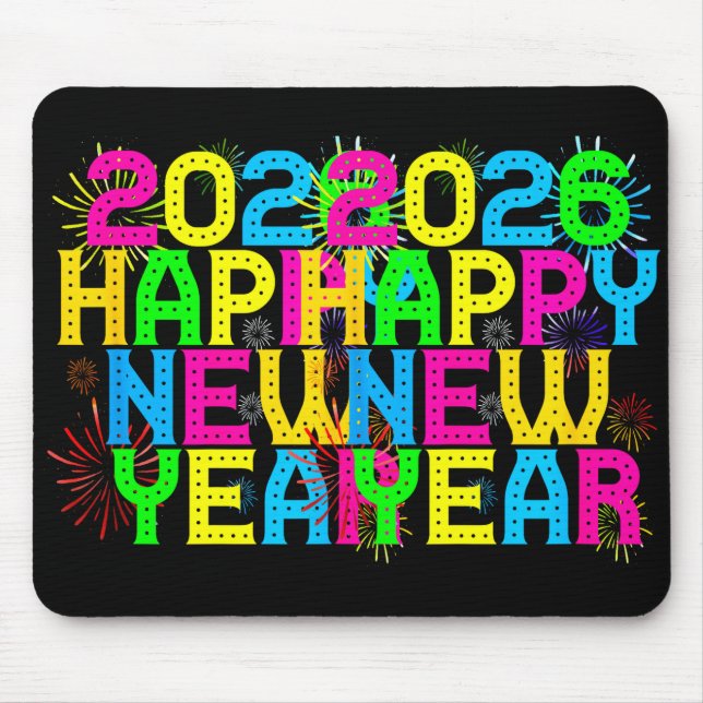 Happy New Year 2026 Family Celebration New Years E Mouse Pad (Front)
