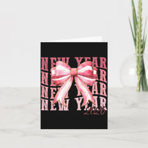 Happy New Year 2026 Family Girls Nk Coquette Bow P Thank You Card