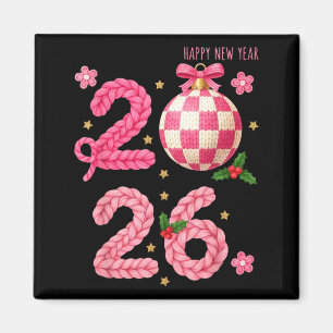 Happy New Year 2026 Family Matching Crochet Men Wo Magnet