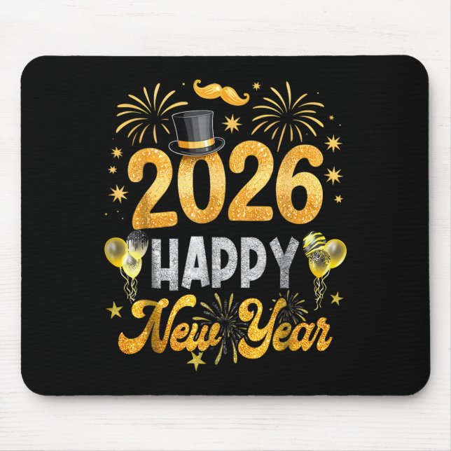 Happy New Year 2026 Family Matching Happy New Year Mouse Pad (Front)
