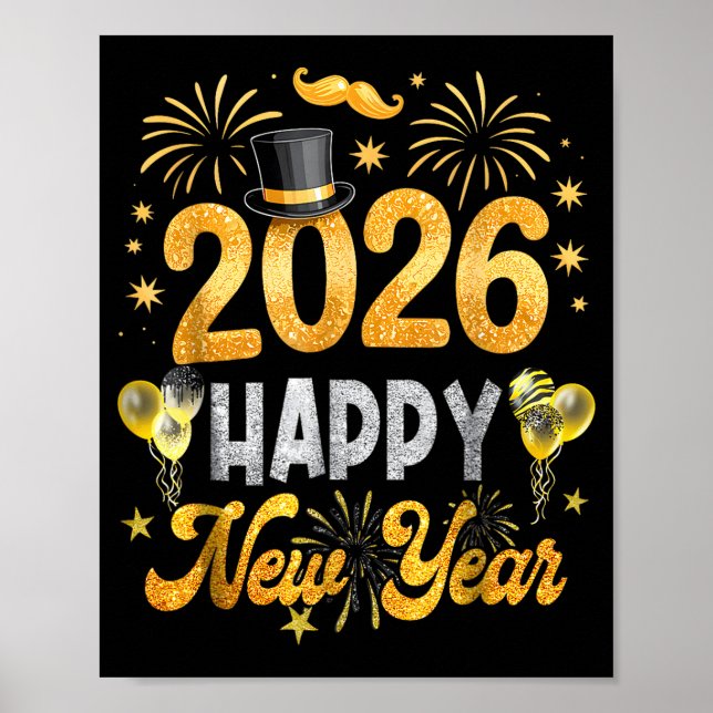 Happy New Year 2026 Family Matching Happy New Year Poster (Front)
