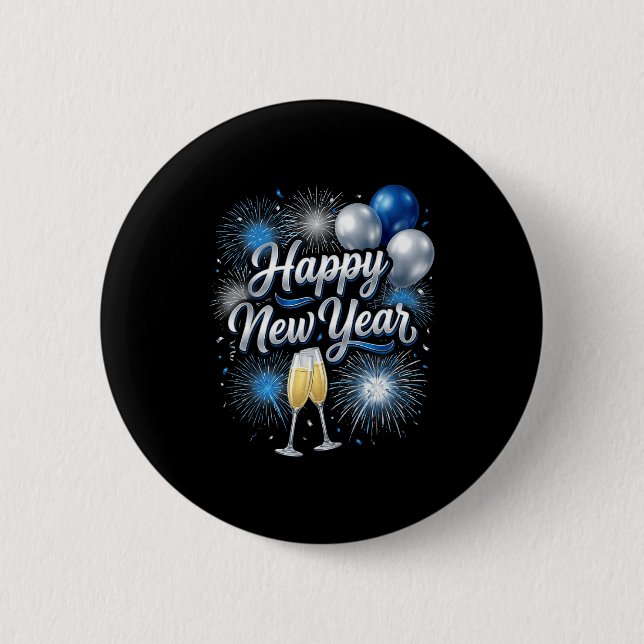 Happy New Year 2026 Family Matching New Year Eve P 6 Cm Round Badge (Front)