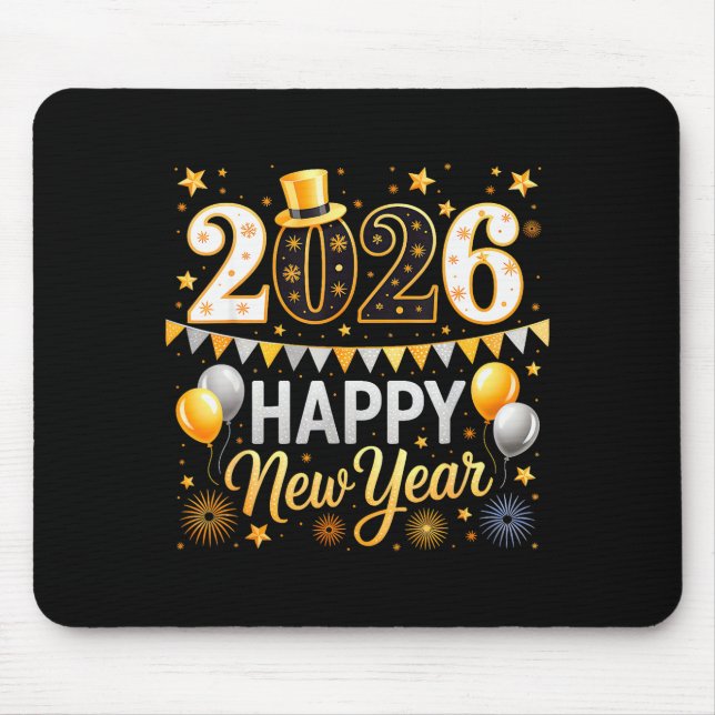 Happy New Year 2026 Family Matching New Year Firew Mouse Pad (Front)