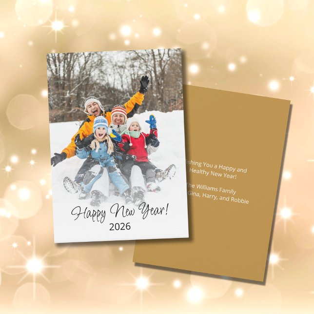 Happy New Year 2026 Family Modern Festive Holiday Card (Creator Uploaded)