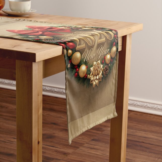 happy new year 2026 festive wreath runner (In Situ)