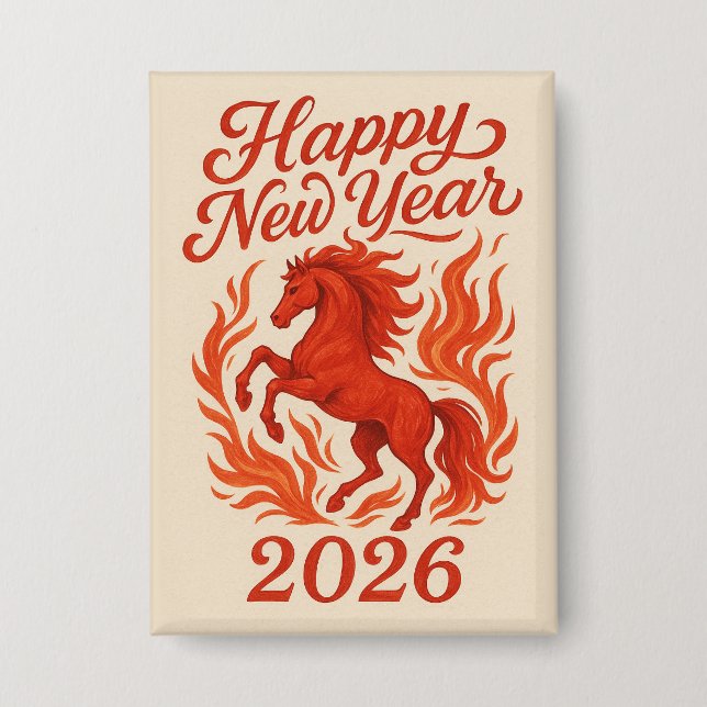 Happy New Year 2026 Fiery Horse (Front)
