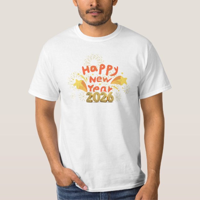 Happy New Year 2026 Fireworks Celebration Party  T-Shirt (Front)
