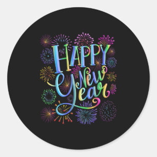 Happy New Year 2026 Fireworks  Classic Round Sticker
