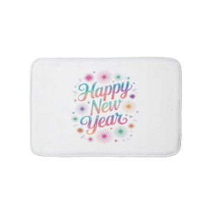 Happy New Year 2026 Fireworks Essential Bath Mat