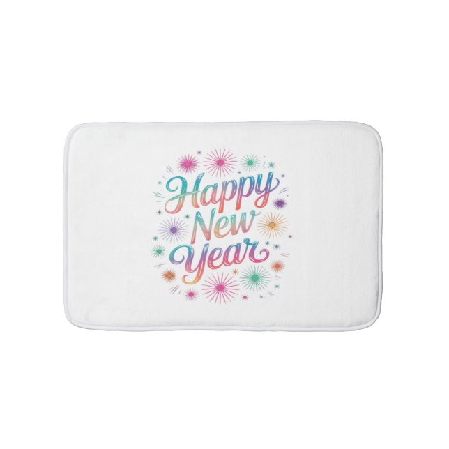 Happy New Year 2026 Fireworks Essential Bath Mat (Front)