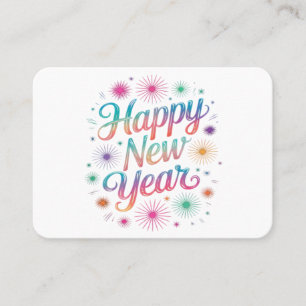 Happy New Year 2026 Fireworks Essential Business Card