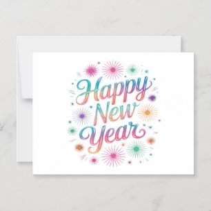 Happy New Year 2026 Fireworks Essential Magnetic Invitation
