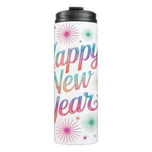 Happy New Year 2026 Fireworks Essential Thermal Tumbler