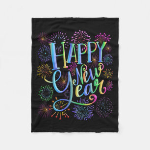 Happy New Year 2026 Fireworks  Fleece Blanket