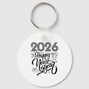 Happy New Year 2026 Fireworks Key Ring