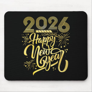 Happy New Year 2026 Fireworks Loading  Mouse Pad