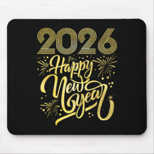 Happy New Year 2026 Fireworks Mouse Pad