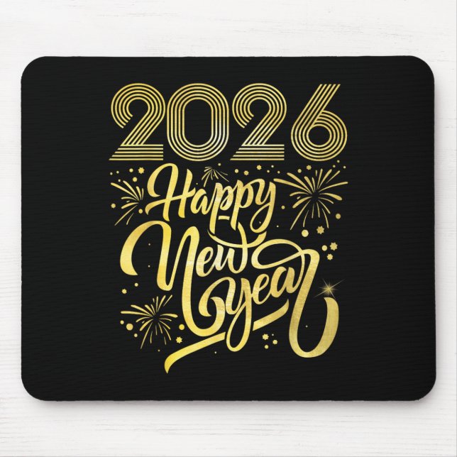 Happy New Year 2026 Fireworks  Mouse Pad (Front)