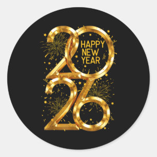 Happy New Year 2026 Fireworks New Year Eve's Nye P Classic Round Sticker