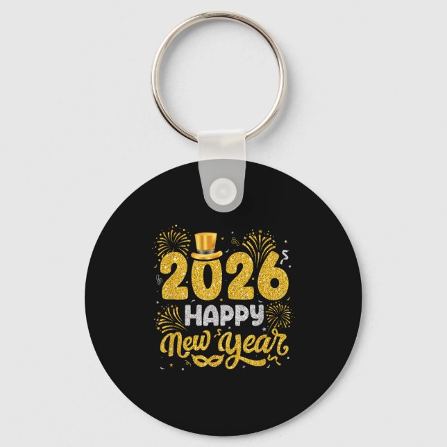 Happy New Year 2026 Fireworks New Years Eve Men Wo Key Ring (Front)